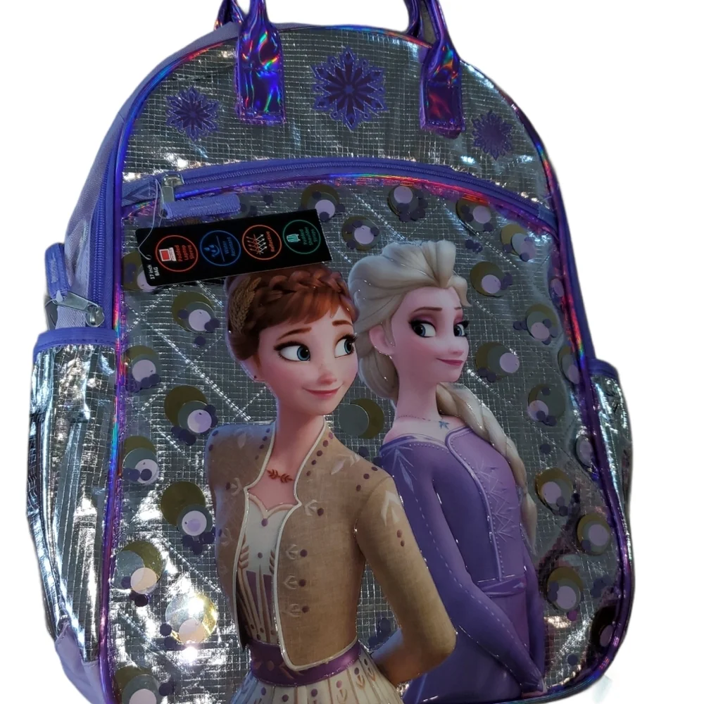 Disney Frozen Anna Elsa Lenticular Holographic Backpack School Bag Tote Handles